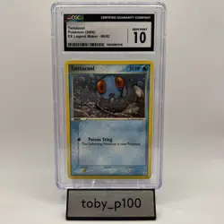 CGC 10 Tentacool Pokemon TCG 66/92 EX 66 Legend Maker 2006 #66 - Image 1