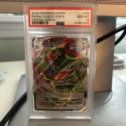 Pokemon TCG Rayquaza VMAX Crown Zenith 102/159 PSA 10 Gem Mint - Image 1