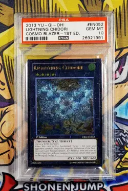 Yu-Gi-Oh! LIGHTNING CHIDORI 1st Ed CBLZ-EN052 PSA 10 Ultimate Rare GEM MINT - Image 1