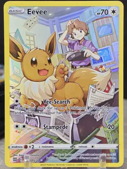 Pokemon Eevee TG11/TG30 Brilliant Stars Trainer Gallery Rare Full Art Holo NM - Image 3