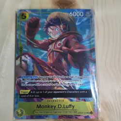 Bandai One Piece CCG Monkey.D.Luffy SR OP07-109 Awakening Holo 6000 Power - Image 1