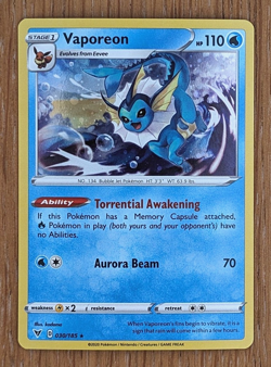 Vaporeon 030/185 ~ Alternate COSMO Holo ~ Promo Eevee Collection ~ Pack Fresh!! - Image 1