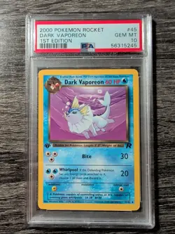 2000 Pokemon 1st Edition Rocket Dark Vaporeon | PSA 10 Gem Mint - Image 1