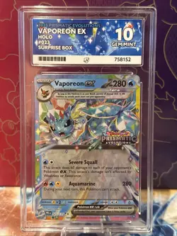 Vaporeon Ex - 023/131 - Prismatic Evolutions - Holo Stamped - ACE 10 Gem Mint - Image 1