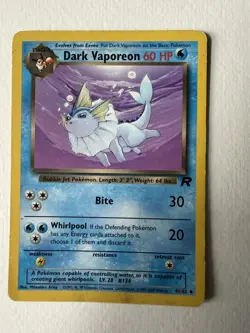Dark Vaporeon Team Rocket 45/82 Uncommon Pokemon Card - Image 1