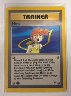 1st Edition Misty Rare 102/132 - Gym Heroes - LP Vintage Pokemon TCG Card - Image 1