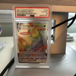 Umbreon VMAX PSA 10 English Pokemon Card 214/203 Evolving Skies 2021 Rainbow - Image 1