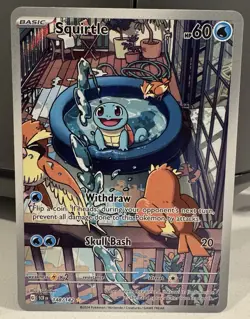 Squirtle Stellar Crown Holo Illustration Rare Card 148/142 Sv07 NM/M Condition - Image 1