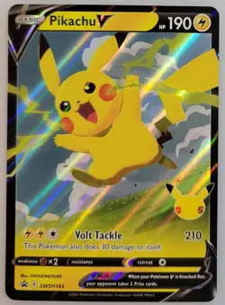 Pikachu V SWSH143 Pokemon Sword & Shield Promo Cards Holo LP (2 of 2) - Image 1