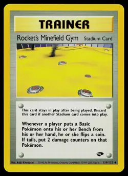 Pokemon Card - Rocket's Minefield Gym Corrected Gym Challenge 119/132 - Image 1