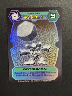 Gotsumon DT-4 Holo Rare Digimon Card D-Tector Series 1 2002 Bandai - Image 1
