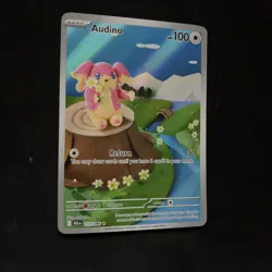 Audino Rare Pokemon TCG SV Black Bolt Illustration Card 151/086 NM Condition - Image 2