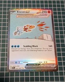 Eiscue EX 222/197 Special Illustration Rare Obsidian Flames Pokemon Card English - Image 1