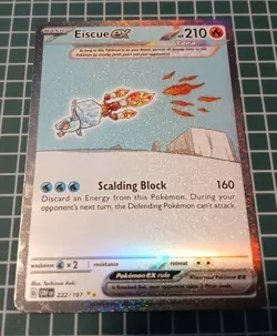 Eiscue EX 222/197 Special Illustration Rare Obsidian Flames Pokemon Card English - Image 3