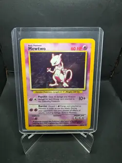 Mewtwo 10/102 Base Set Holo Vintage Pokemon Card WOTC 1999 Rare MP - Image 2