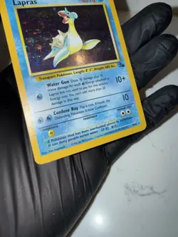 Pokemon Lapras Fossil Holo Rare 10/62 Unlimited 1999 80 HP Trading Card - Image 2