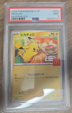 Pikachu 020/M-P PSA 9 - McDonald's Promo 2025 - Pokemon Card Japanese Burger - Image 1