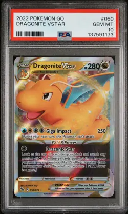 Pokemon Go Dragonite VSTAR 050 PSA 10 - Image 1