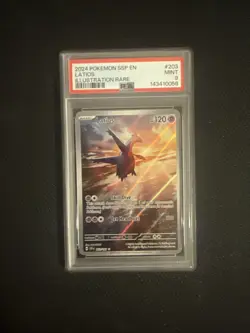 Pokemon Latios 203/191 Sv08: Surging Sparks PSA 9 Illustration Rare Holo English - Image 1