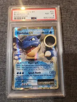 2016 Pokemon XY Blastoise EX EVOLUTIONS PSA 8 - Image 1
