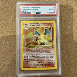 2000 Pokemon TCG - Base Set 2 II - Holo Charizard #4 - PSA 6 EX-MT - Image 1