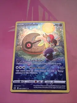 Pokemon TCG Lunatone Crown Zenith: Galarian Gallery GG11/GG70 Full Art Holo Rare - Image 1