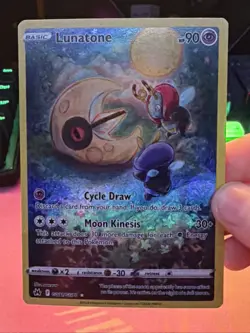 Pokemon TCG Lunatone Crown Zenith: Galarian Gallery GG11/GG70 Full Art Holo Rare - Image 3