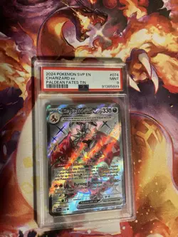 2024 Pokemon SVP EN Paldean Fates Tin #074 Charizard ex Gem Mint PSA 9 - Image 1