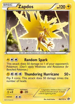 Zapdos - 46/113 - Holo Rare - Reverse Holo LP TCG Pokemon - Image 1
