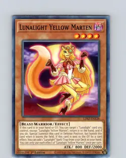 Yu-Gi-Oh TCG Lunalight Yellow Marten LDS2-EN128 1st Edition Common Card NM - Image 1