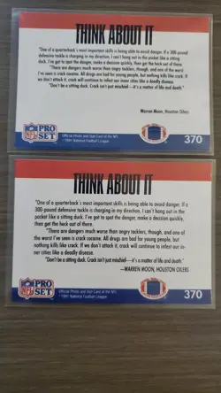 (2) 1991 Pro Set Warren Moon Crack Kills Error And Corrected Card MINT - Image 2
