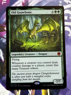MTG Old Gnawbone Adventures in the Forgotten Realms Foil NM Magic the Gathering - Image 1