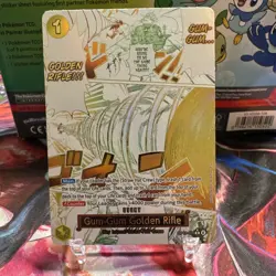 One Piece Adventure on Kami's Island Gum Gum Golden Rifle OP15-116 Alt Art NM - Image 1