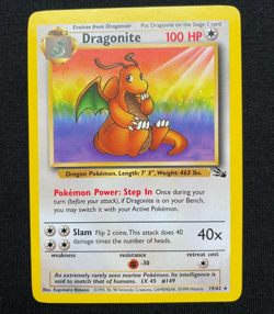 Pokemon TCG Dragonite Fossil Card 19/62 Regular Rare (NM/LP) - Image 1