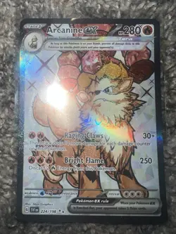 Pokemon Arcanine EX TCG Holo Ultra Rare Card 224/198 Scarlet & Violet Base Set - Image 1