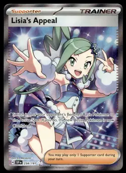 Pokemon TCG SV08: Surging Sparks #234/191 Lisia's Appeal Holo NM - Image 1