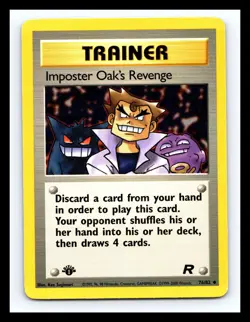💥 IMPOSTER OAK'S REVENGE 1ST EDITION # 76/82 2000 Pokemon Team Rocket Set - Image 1