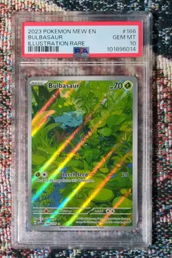 2023 POKEMON MEW EN-151 ILLUSTRATION RARE #166 BULBASAUR PSA 10 - Image 1