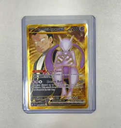 Team Rocket's Mewtwo ex 240/182 Destined Rivals Pokemon Gold Hyper Rare NM - Image 2