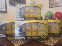 Pokemon Celebrations 25th Anniversary Pikachu V Union Box Set Of 4 - Image 1