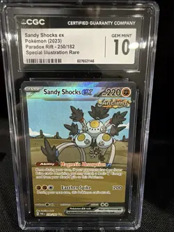Pokemon Paradox Rift 250/182 Sandy Shocks ex 2023 SIR Fighting CGC 10 GEM MINT - Image 1