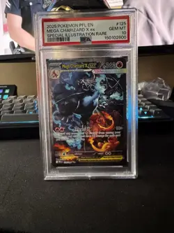 2025 Pokemon PFL Mega Charizard X ex Special Illustration Rare #125/094 PSA 10 - Image 1