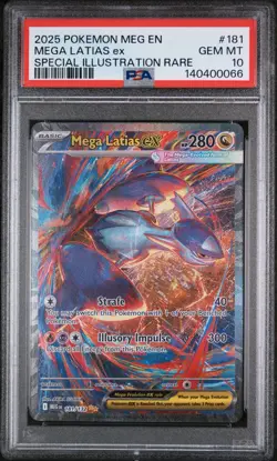 2025 POKEMON MEGA EVOLUTION ILLUSTRATION RARE#181 MEGA LATIAS EX PSA 10 - Image 3