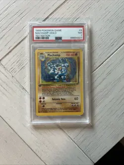 Machamp Holo Unlimited Pokemon TCG Base Set First Edition 8/102 Psa 7 - Image 1