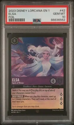 2023 Disney Lorcana EN 1 Elsa Foil PSA 10 - Image 1