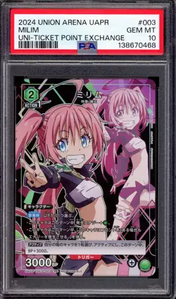 2024 Union Arena Japanese Ticket Point Exchange Milim #003 PSA 10 GEM MINT - Image 1