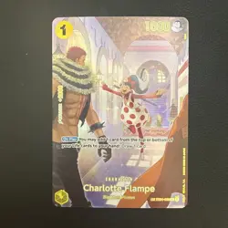 Bandai One Piece CCG Charlotte Flampe Character Card Special Holo SP, EB01-056 - Image 1