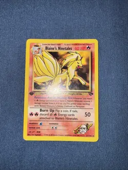 Blaine’s Ninetails 1st Edition 21/132 Gym Challenge Pokemon Card WOTC 2000 MP - Image 1