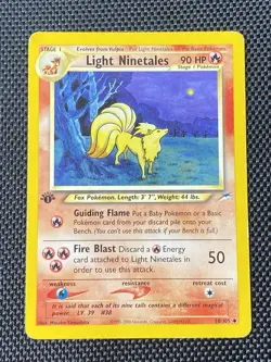 Pokemon Card - Light Ninetales Neo Destiny 50/105 Uncommon 1st Edition LP+ - Image 1