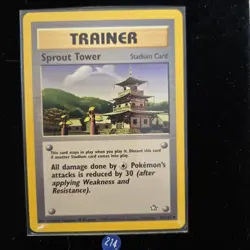 Sprout Tower 97/111 Neo Genesis Regular Pokemon Trainer Card - Image 1